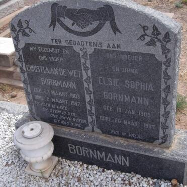 BORNMANN Christiaan De Wet 1903-1957 &amp; Elsie Sophia 1905-1987