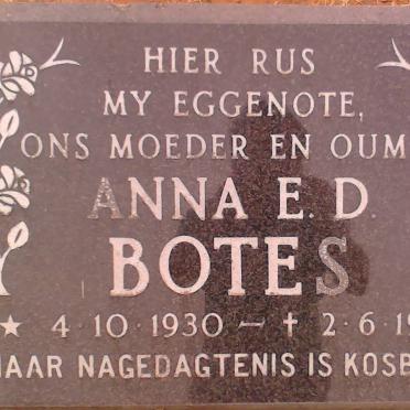 BOTES Anna E.D. 1930-1982