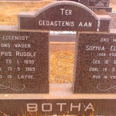 BOTHA Philipus Rudolf 1898-1969 &amp; Sophia Elizabeth O'CONNELL 1910-1975