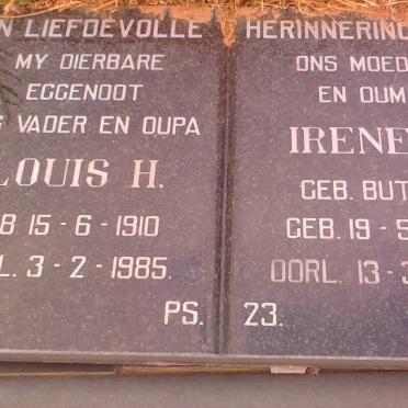 BOSHOFF Louis H. 1910-1985 &amp; Irene M. BUTLER 1913-2003