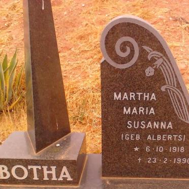 BOTHA Johannes Mattheus 1919-1982 &amp; Martha Maria Susanna ALBERTS 1918-1990