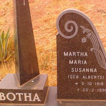 BOTHA Johannes Mattheus 1919-1982 &amp; Martha Maria Susanna ALBERTS 1918-1990