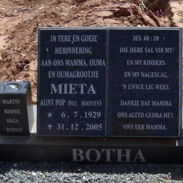 BOTHA Mieta nee BOOYSEN 1929-2005
