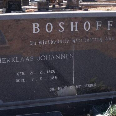 BOSHOFF Herklaas Johannes 1926-1989