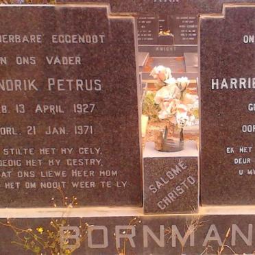 BORNMANN Hendrik Petrus 1927-1971 &amp; Harriette Magdalena SOLMS 1926-1996