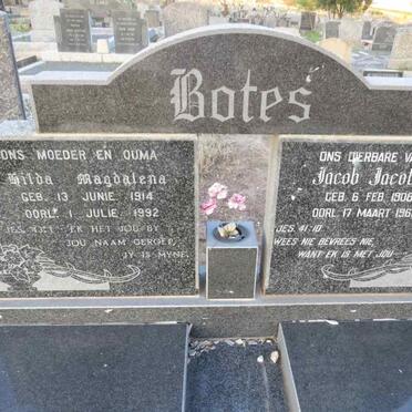 BOTES Jacob Jacobus 1908-1960 & Hilda Magdalena 1914-1992