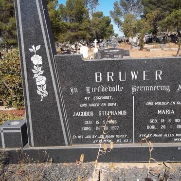 BRUWER Jacobus Stephanus 1896-1977 &amp; Maria 1897-1984