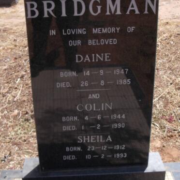 BRIDGMAN Colin 1944-1990 &amp; Daine 1947-1985 :: BRIDGMAN Sheila 1912-1993