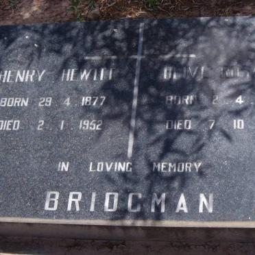 BRIDGMAN Henry Hewitt 1877-1952 &amp; Olive Rosalie 1880-1971