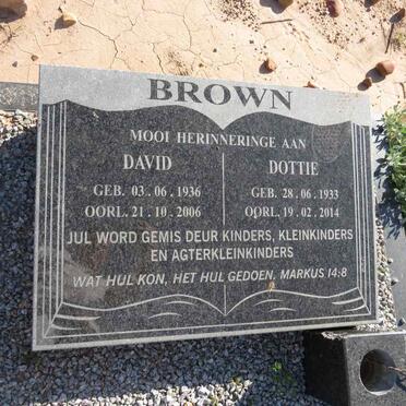 BROWN David 1936-2006 & Dottie 1933-2014