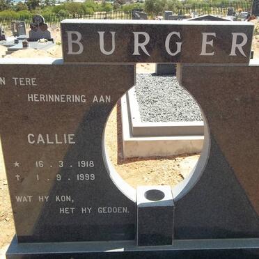 BURGER Callie 1918-1999