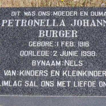 BURGER Petronella Johanna 1916-1998