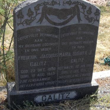 CALITZ Frederik Jacobus 1880-1959 &amp; Maria Susara J. VAN ZYL 1889-1971