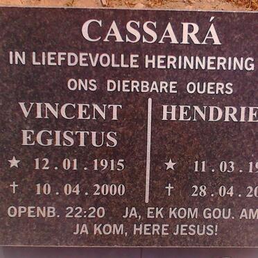 CASARA Vincent Egistus 1915-2000 &amp; Hendrieka 1928-2010