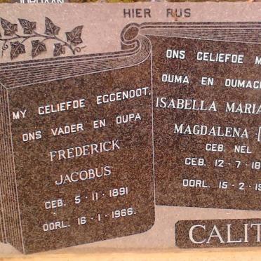 CALITZ Frederick Jacobus 1891-1966 &amp; Magdalena NEL 1899-1988