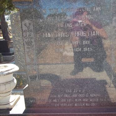 CALITZ Matthys Christian 1901-1949 &amp; Mynie van GREUNEN 1900-1983