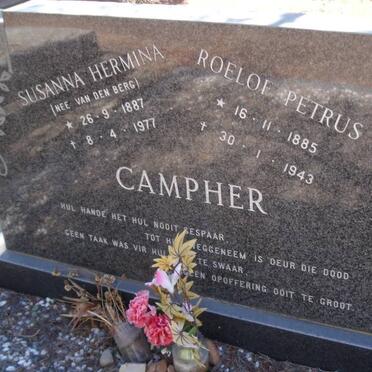 CAMPHER Roelof Petrus 1885-1943 &amp; Susanna Hermina VAN DEN BERG 1887-1977
