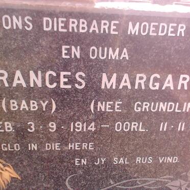 CALITZ Frances Margaretha nee GRUNGLINGH 1914-1998