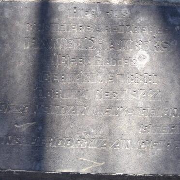 CHAMBERS Jeanie nee BOTES 1880-1942