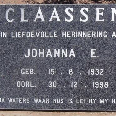 CLAASSEN Johanna Elizabetha 1932-1998