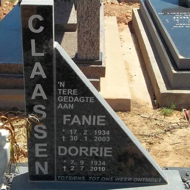 CLAASSEN Stephanus Hendrik 1934-2003 &amp; Dorrie 1934-2010