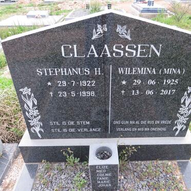 CLAASSEN Stephanus H. 1922-1998 & Wilemina 1925-2017