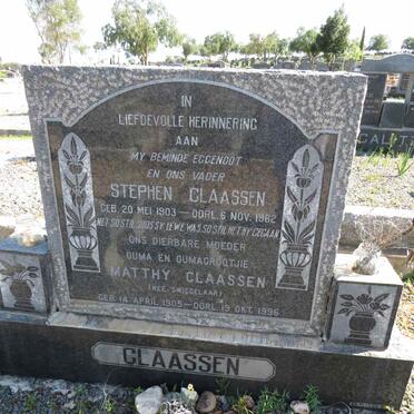 CLAASSEN Stephen 1903-1962 & Matthy SWIEGELAAR 1905-1996