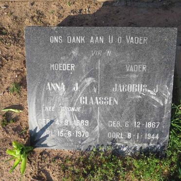 CLAASSEN Jacobus Johannes 1867-1944 & Anna Jacoba CRONJE 1889-1970