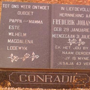 CONRADIE Frederik Johannes 1962-1982