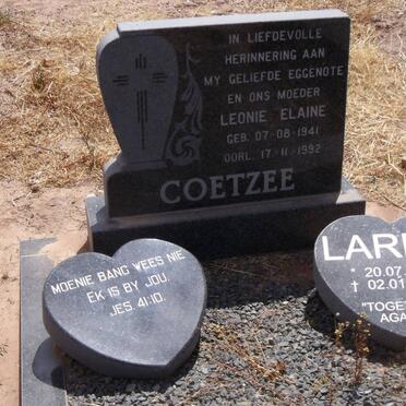 COETZEE Larry 1943-2005 &amp; Leonie Elaine 1941-1992