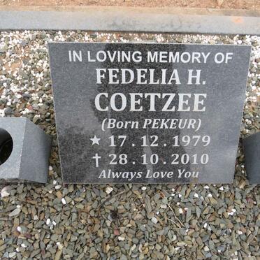 COETZEE Fedelia H. nee PEKEUR 1979-2010