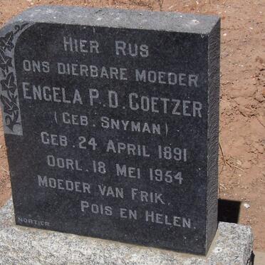 COETZER Engela P.D. nee SNYMAN 1891-1954