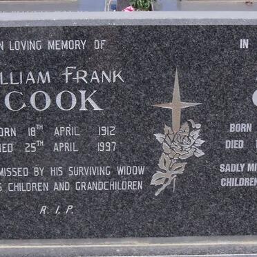 COOK William Frank 1912-1997 &amp; Liena 1923-2005