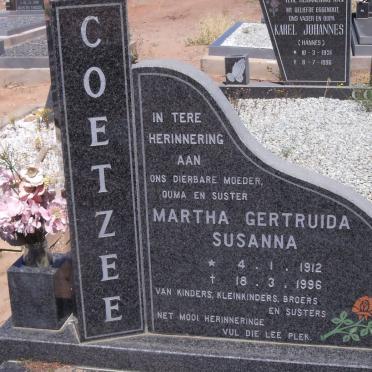 COETZEE Martha Gertruida Susanna 1912-1996