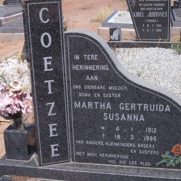 COETZEE Martha Gertruida Susanna 1912-1996