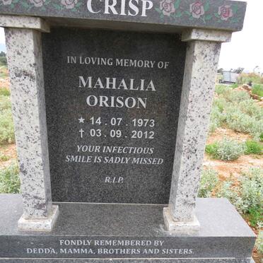 CRISP Mahalia Orison 1973-2012