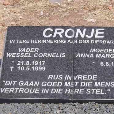 CRONJE Wessel Cornelis 1917-1999 &amp; Anna Margaretha LOTZ 1932-