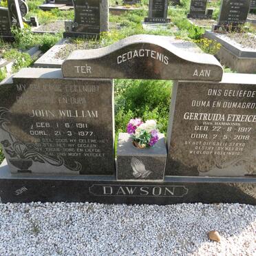 DAWSON John William 1911-1977 & Gertruida Etreicea HAMMOND 1917-2018