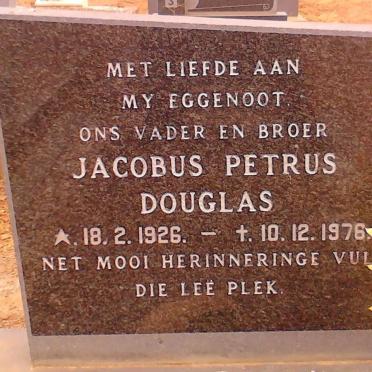 DOUGLAS Jacobus Petrus 1926-1976