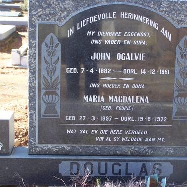 DOUGLAS John Ogalvie 1882-1951 &amp; Maria Magdalena FOURIE 1897-1972