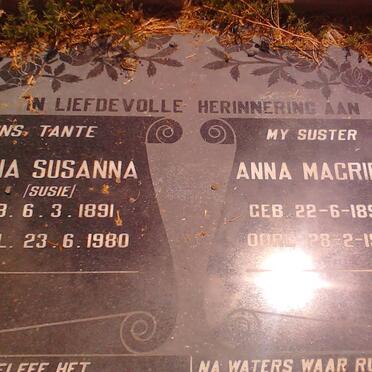 DYSSEL Maria Susanna 1891-1980 :: DYSSEL Anna Magrietha 1893-1970