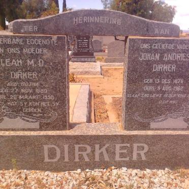 DIRKER Johan Andries 1876-1962 &amp; Leah M.D. BOTHA 1880-1958