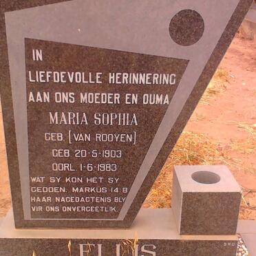 ELLIS Maria Sophia nee VAN ROOYEN 19031983
