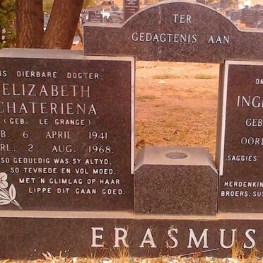 ERASMUS Elizabeth Chateriena nee LE GRANGE 1941-1968 :: ERASMUS Ingrid Emerenthia 1965-1968