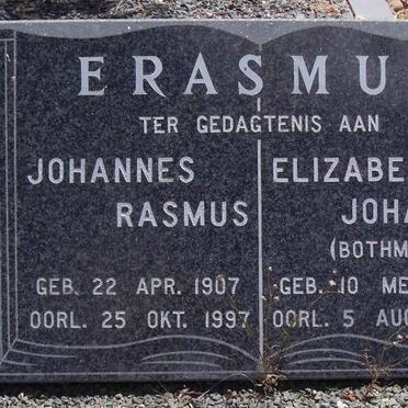 ERASMUS Johannes Rasmus 1907-1997 &amp; Elizabeth Johanna BOTHMA 1907-2002