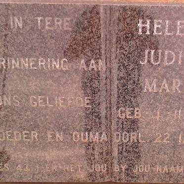 ERASMUS Helena Judith Maria 1933-1990