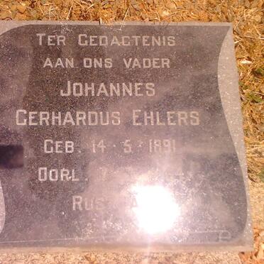 EHLERS Johannes Gerhardus 1891-1964