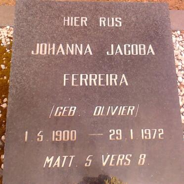 FERREIRA Johanna Jacoba nee OLIVIER 1900-1972