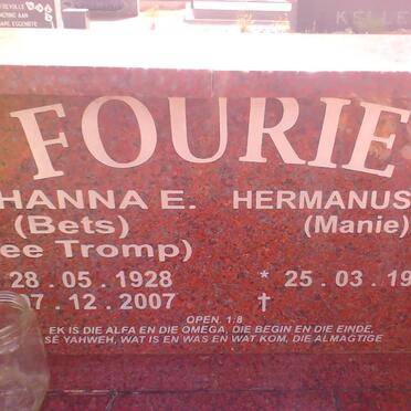 FOURIE Hermanus L.G. 1925- &amp; Johanna E. TROMP 1928-2007