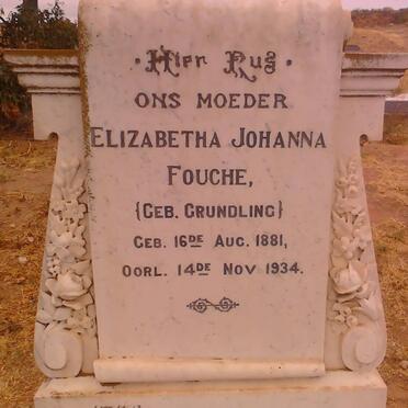 FOUCHE Elizabetha Johanna nee GRUNDLING 1881-1934